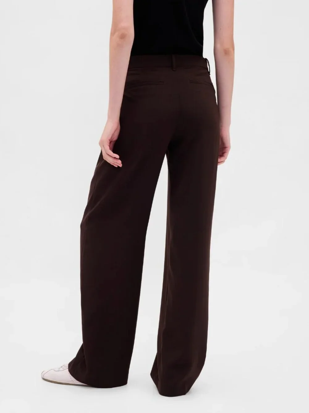 Gap 365 Rise Pleated Wide Leg Trousers, Terra Brown, Size 6, Regular length